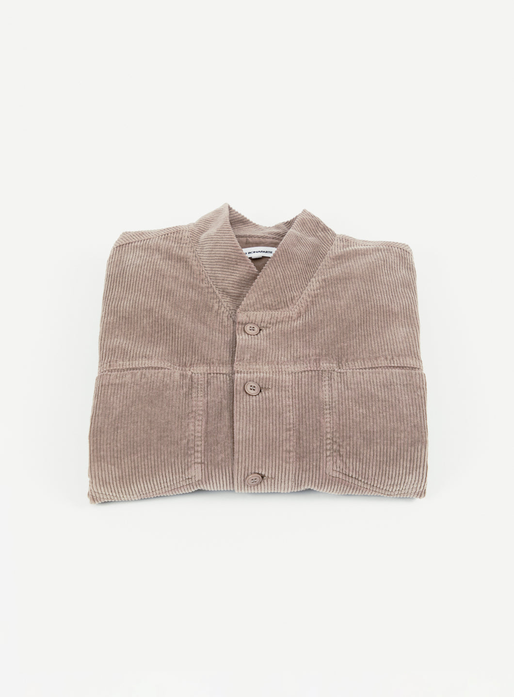 False Collar Jacket in Taupe Corduroy