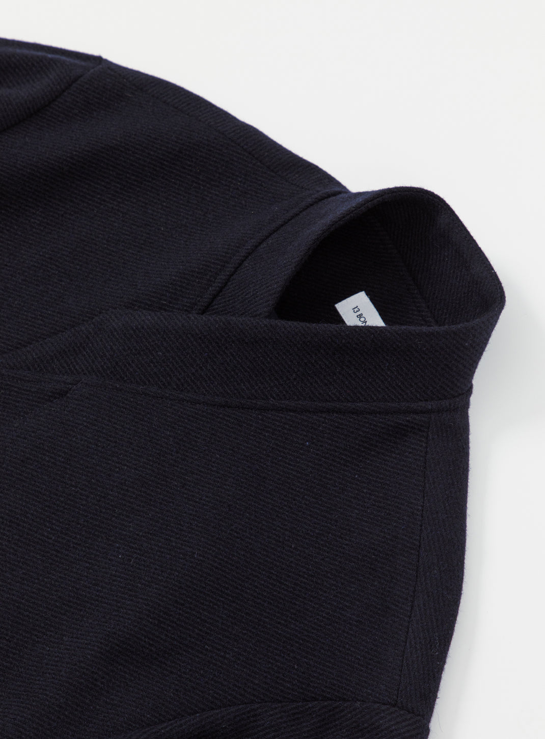 Kimono Bomber Jacket in Navy Blue Carded Wool