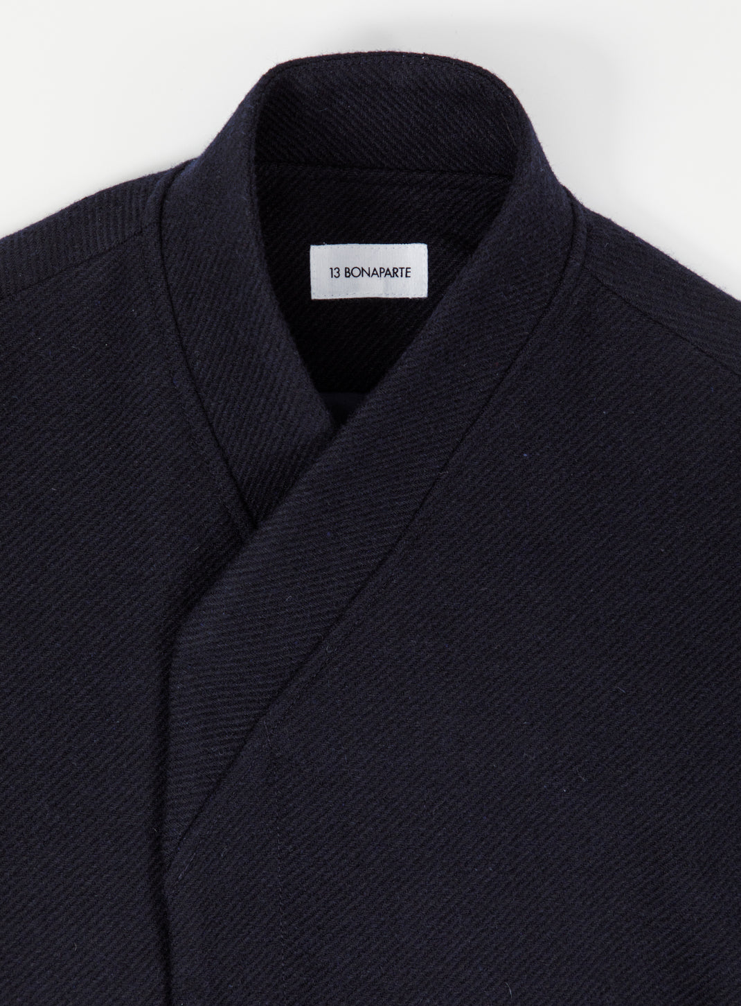 Kimono Bomber Jacket in Navy Blue Carded Wool