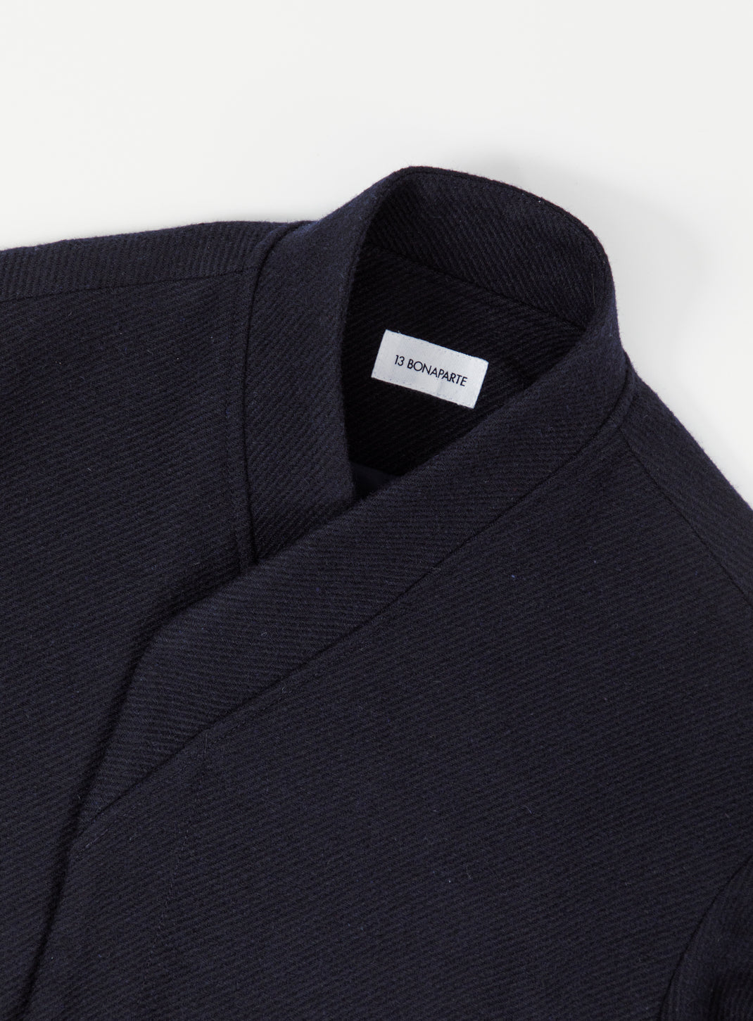 Kimono Bomber Jacket in Navy Blue Carded Wool