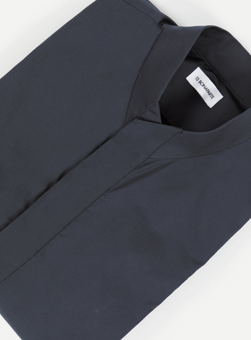 Origami Collar Shirt in Petrol Blue Poplin