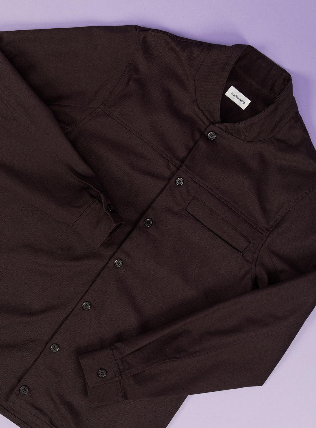 Murano Collar Overshirt in Iris Cotton Gabardine