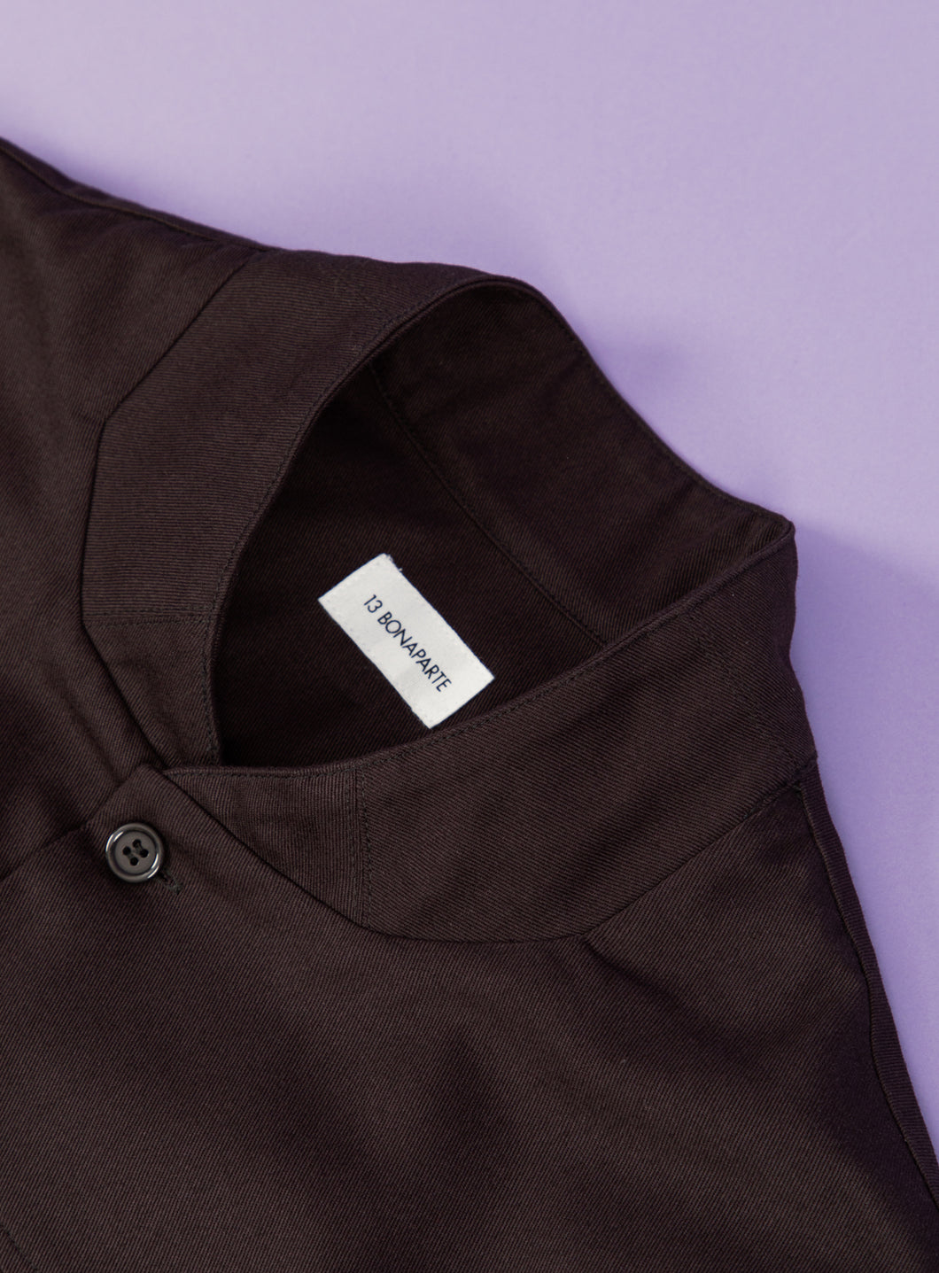 Murano Collar Overshirt in Iris Cotton Gabardine