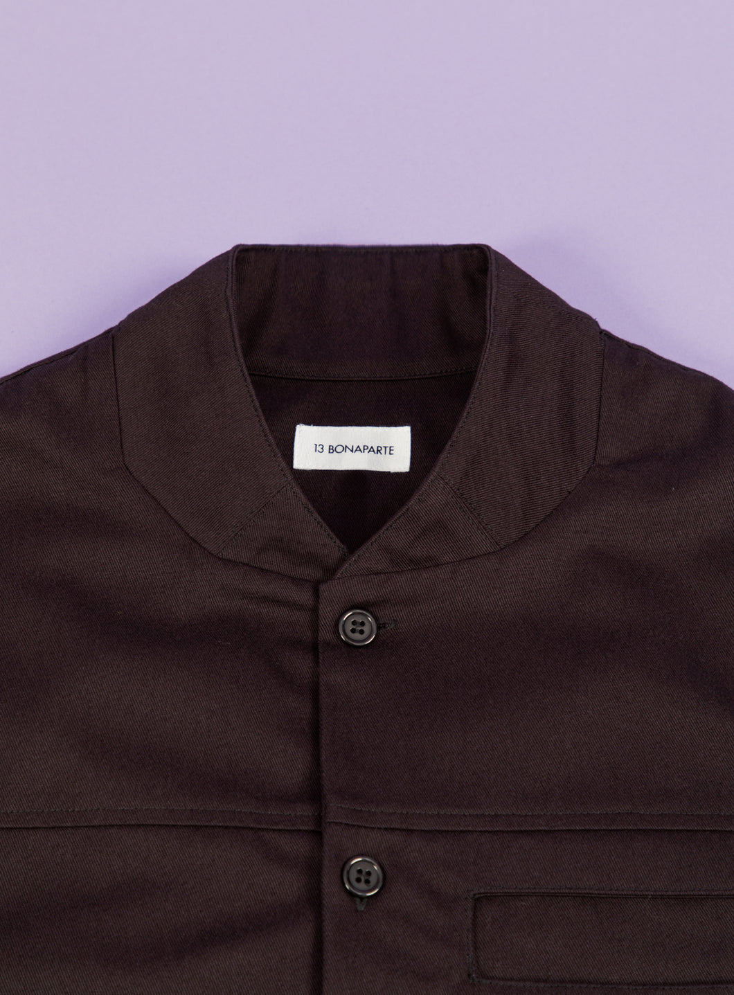 Murano Collar Overshirt in Iris Cotton Gabardine