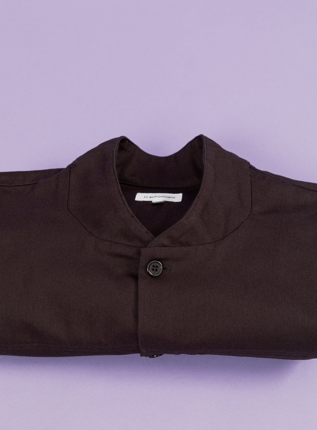 Murano Collar Overshirt in Iris Cotton Gabardine