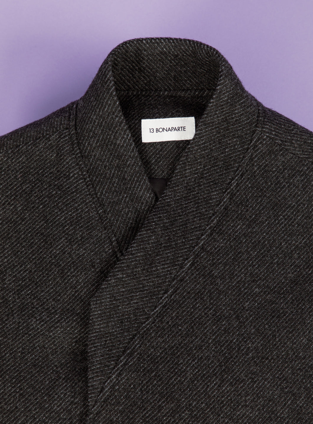 Kimono Bomber Jacket in Heather Dark Grey Carded Wool