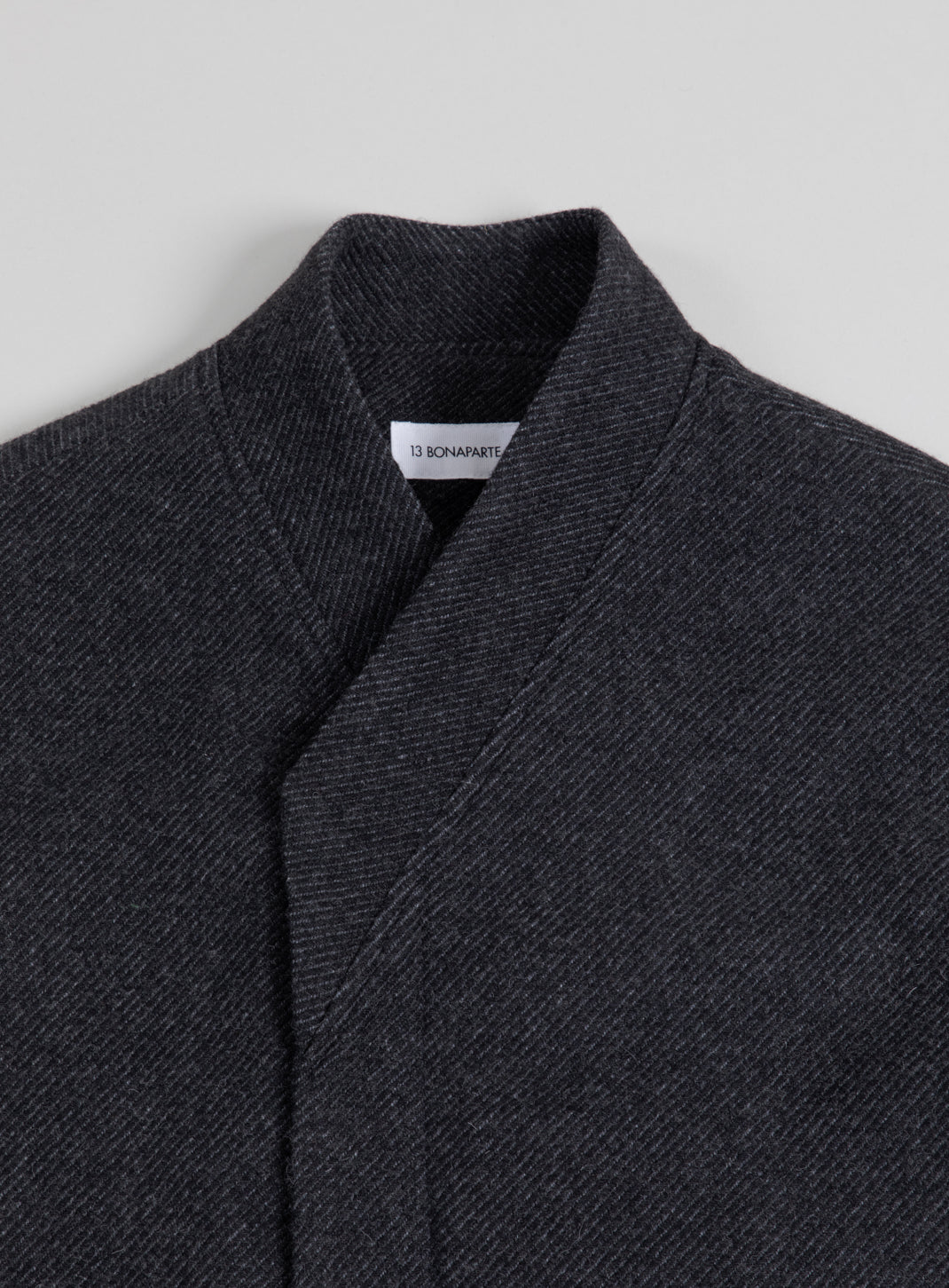 Kimono Bomber Jacket in Dark Gray Carded Wool
