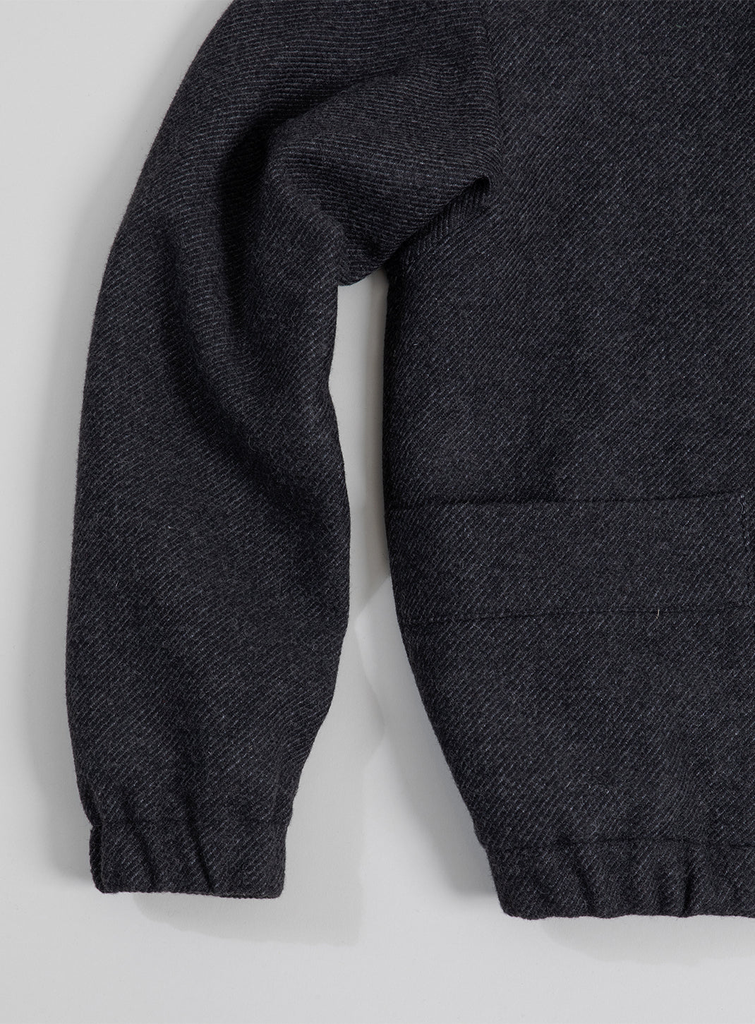 Kimono Bomber Jacket in Dark Gray Carded Wool