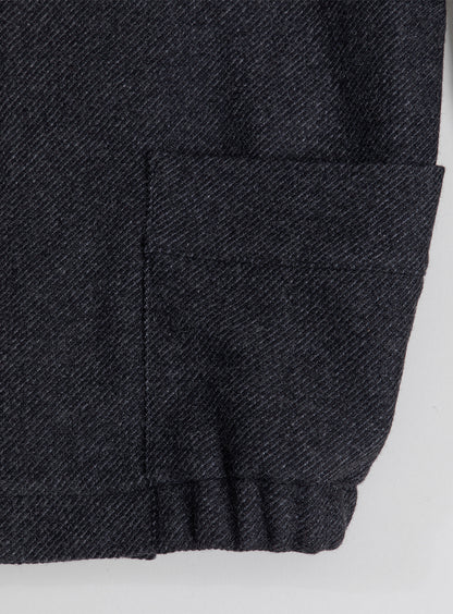 Kimono Bomber Jacket in Dark Gray Carded Wool