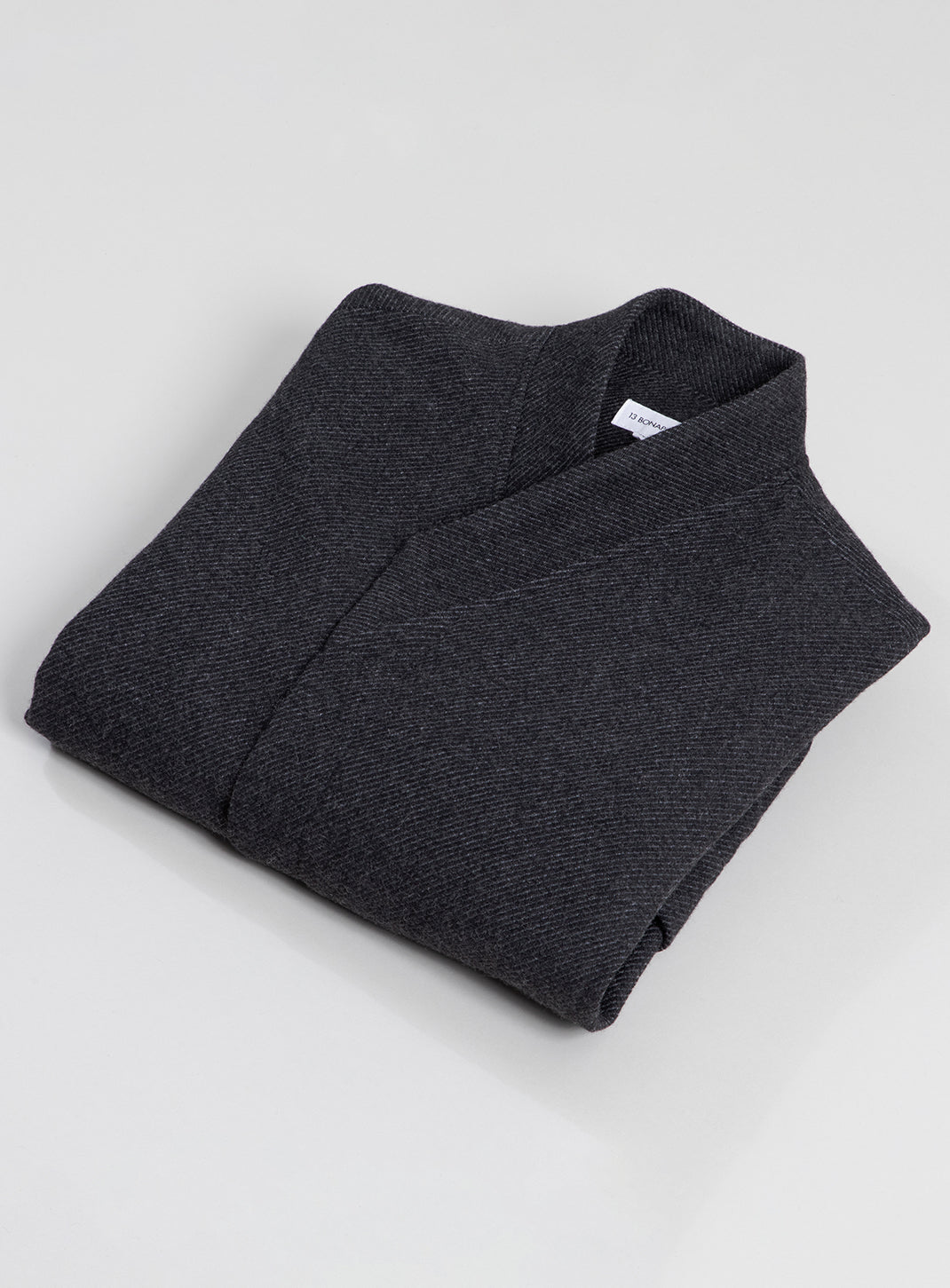 Kimono Bomber Jacket in Dark Gray Carded Wool