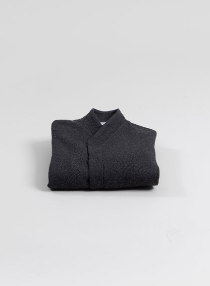 Kimono Bomber Jacket in Dark Gray Carded Wool