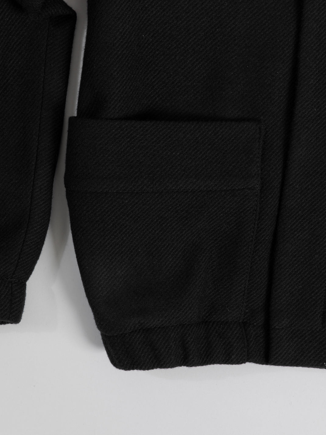 Kimono Bomber Jacket in Black Carded Wool