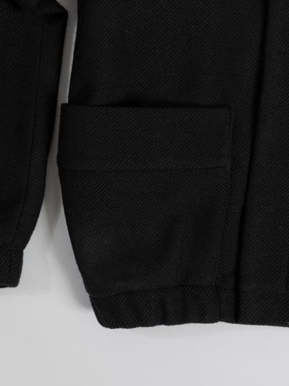 Kimono Bomber Jacket in Black Carded Wool
