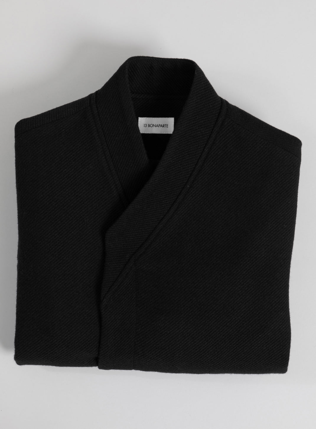 Kimono Bomber Jacket in Black Carded Wool