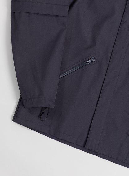 Parachute Parka in Navy Blue Water-Repellent Grained Nylon