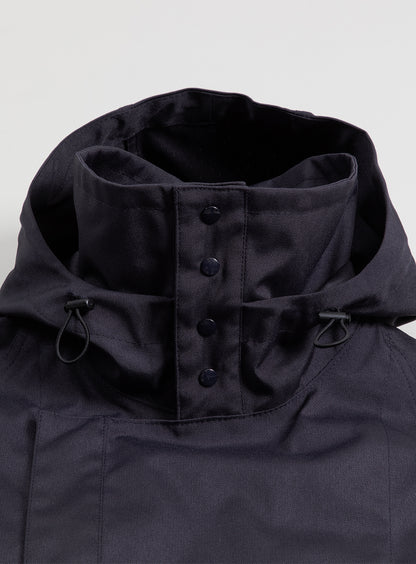 Parachute Parka in Navy Blue Water-Repellent Grained Nylon