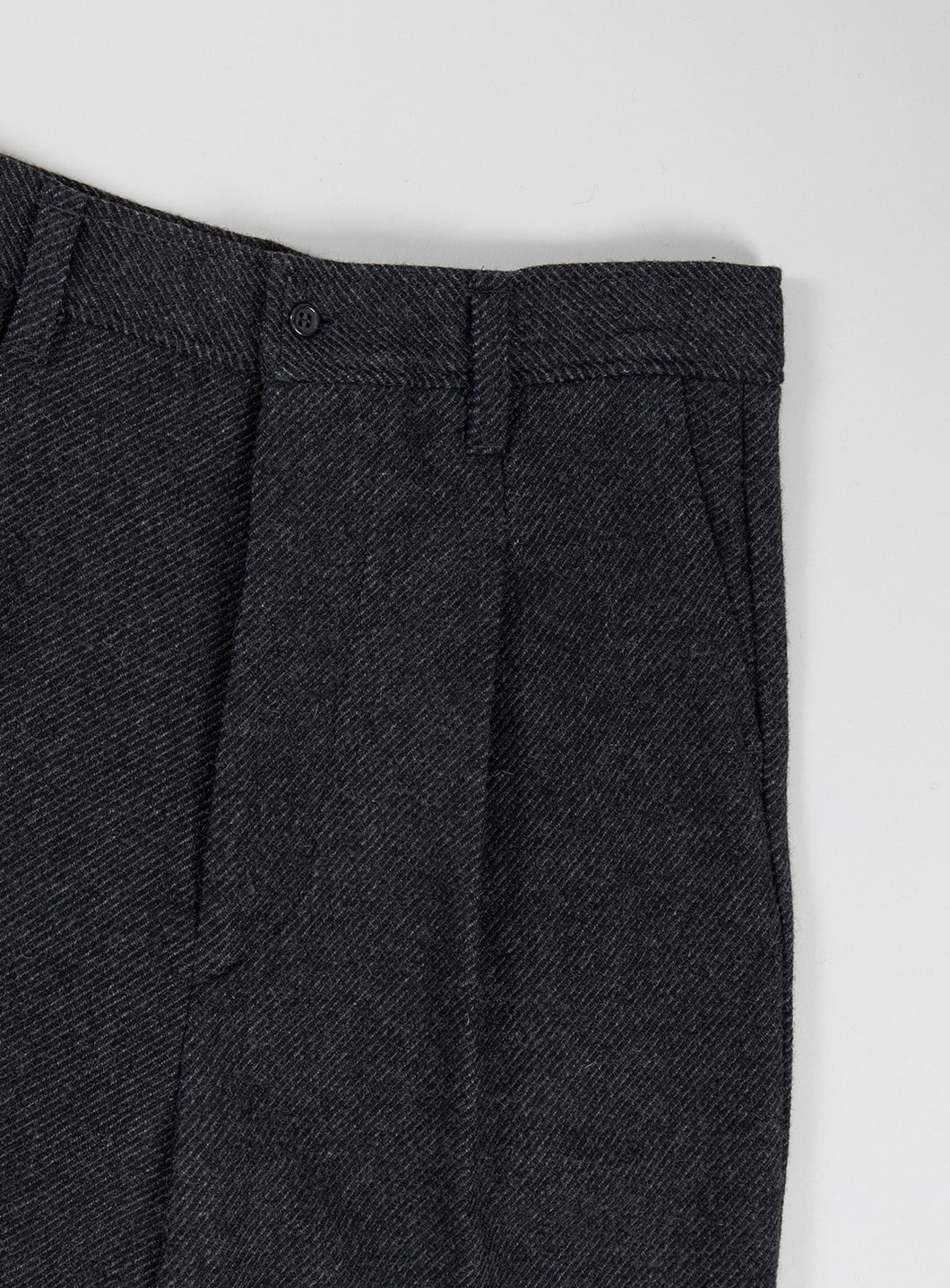 Carpenter Pleated Pants in Heather Dark Grey Wool