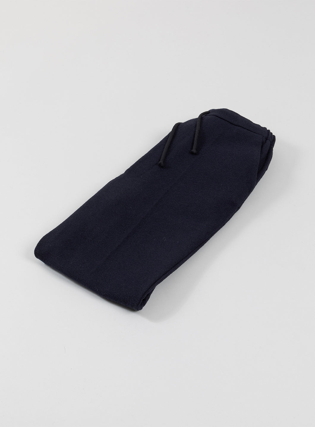 Pleated Pants with Tightening Link in Navy Blue Wool