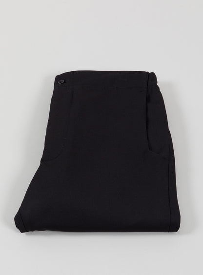 Pants with Notched Pockets in Black Serge