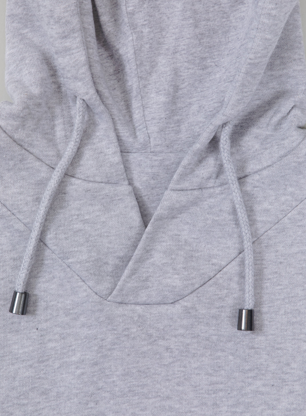 Hooded Sweatshirt with Boubou Collar in Heather Grey Fleece