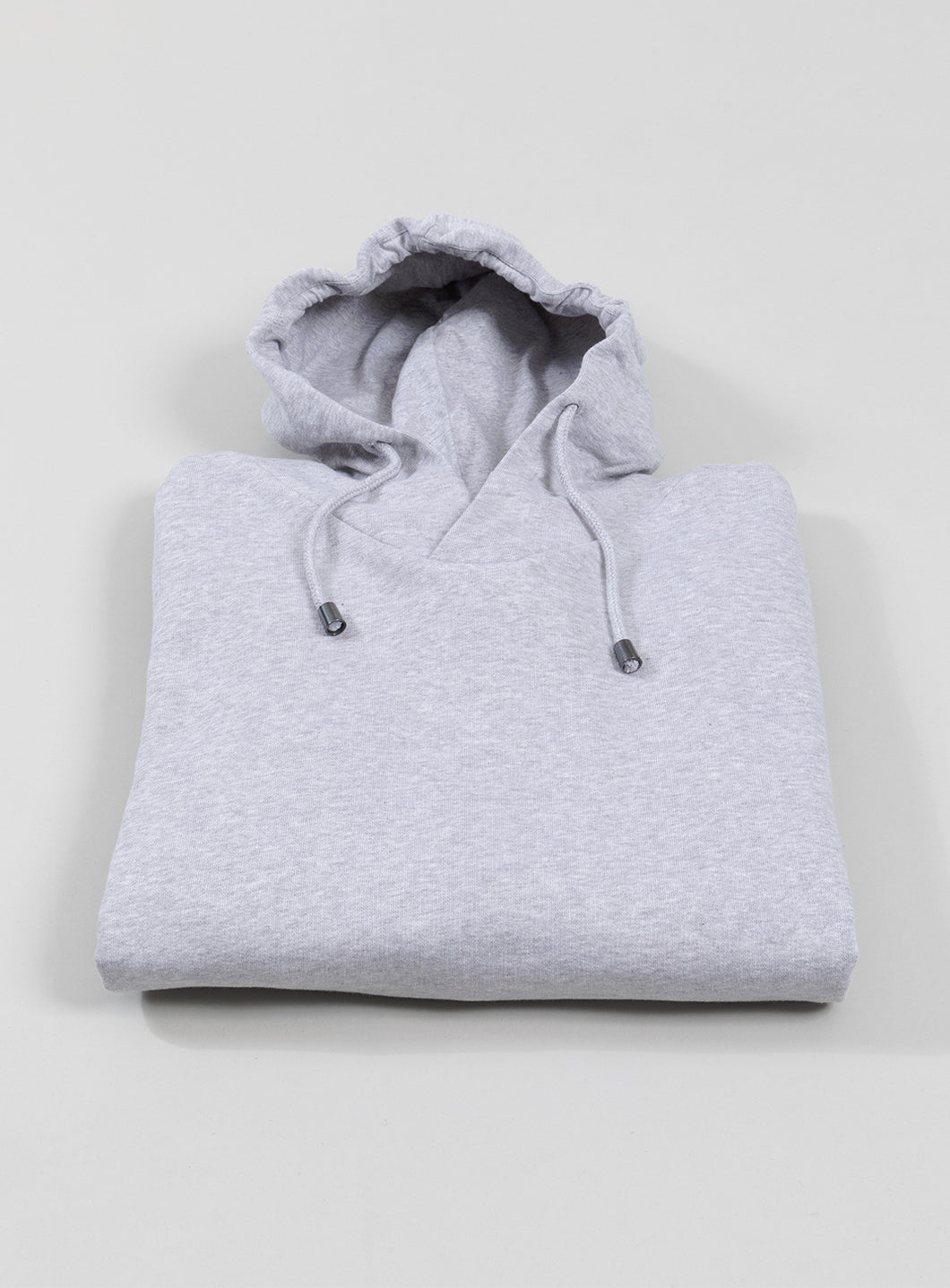 Hooded Sweatshirt with Boubou Collar in Heather Grey Fleece