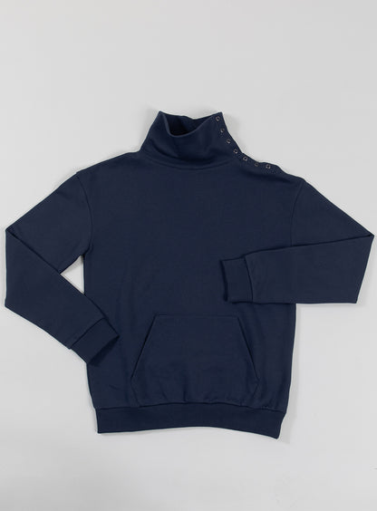 Parachute Sweatshirt in Navy Blue Fleece