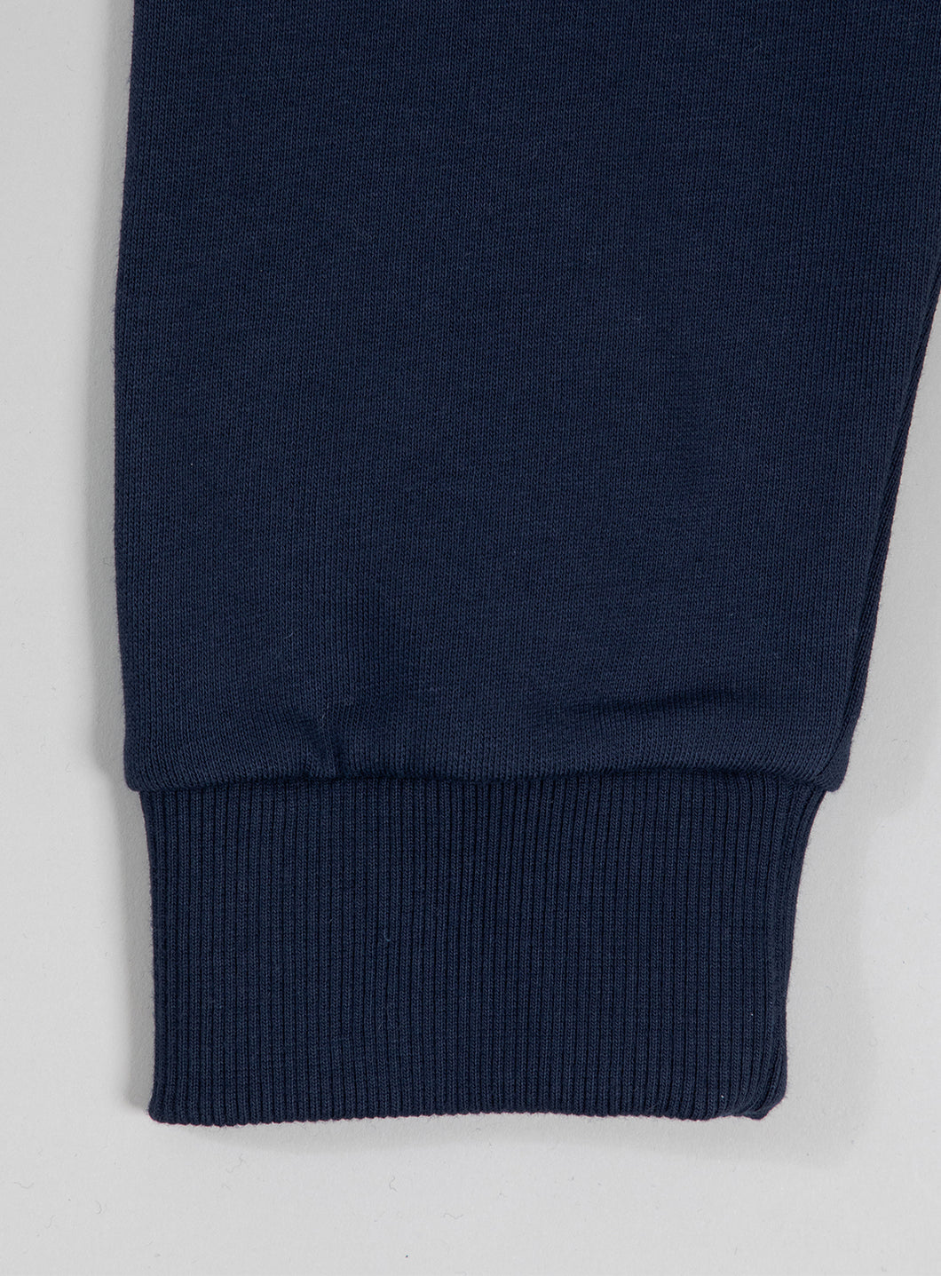 Hooded Sweatshirt with Boubou Collar in Navy Blue Fleece