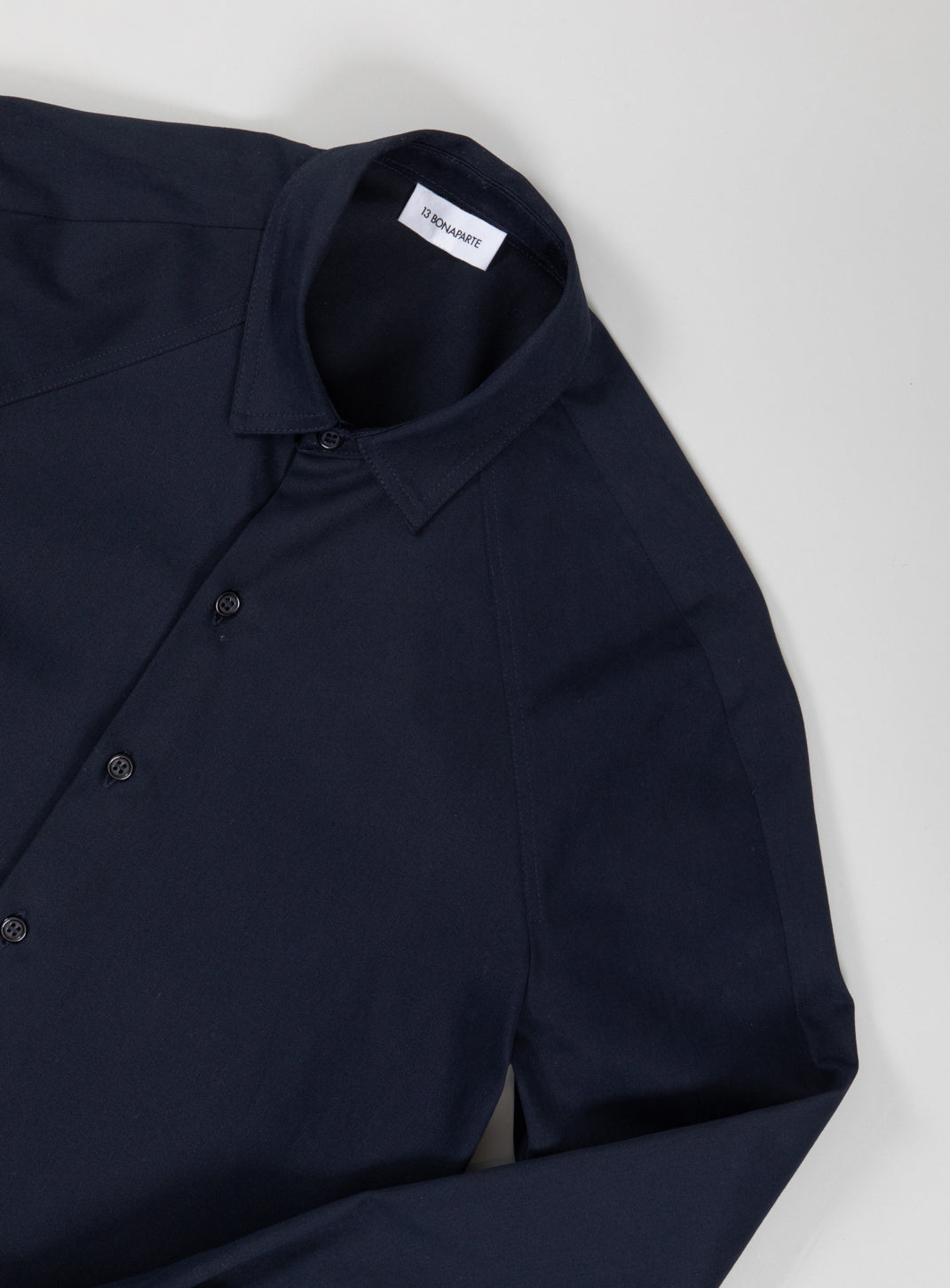 Raglan Sleeve Overshirt in Navy Blue Cotton Gabardine
