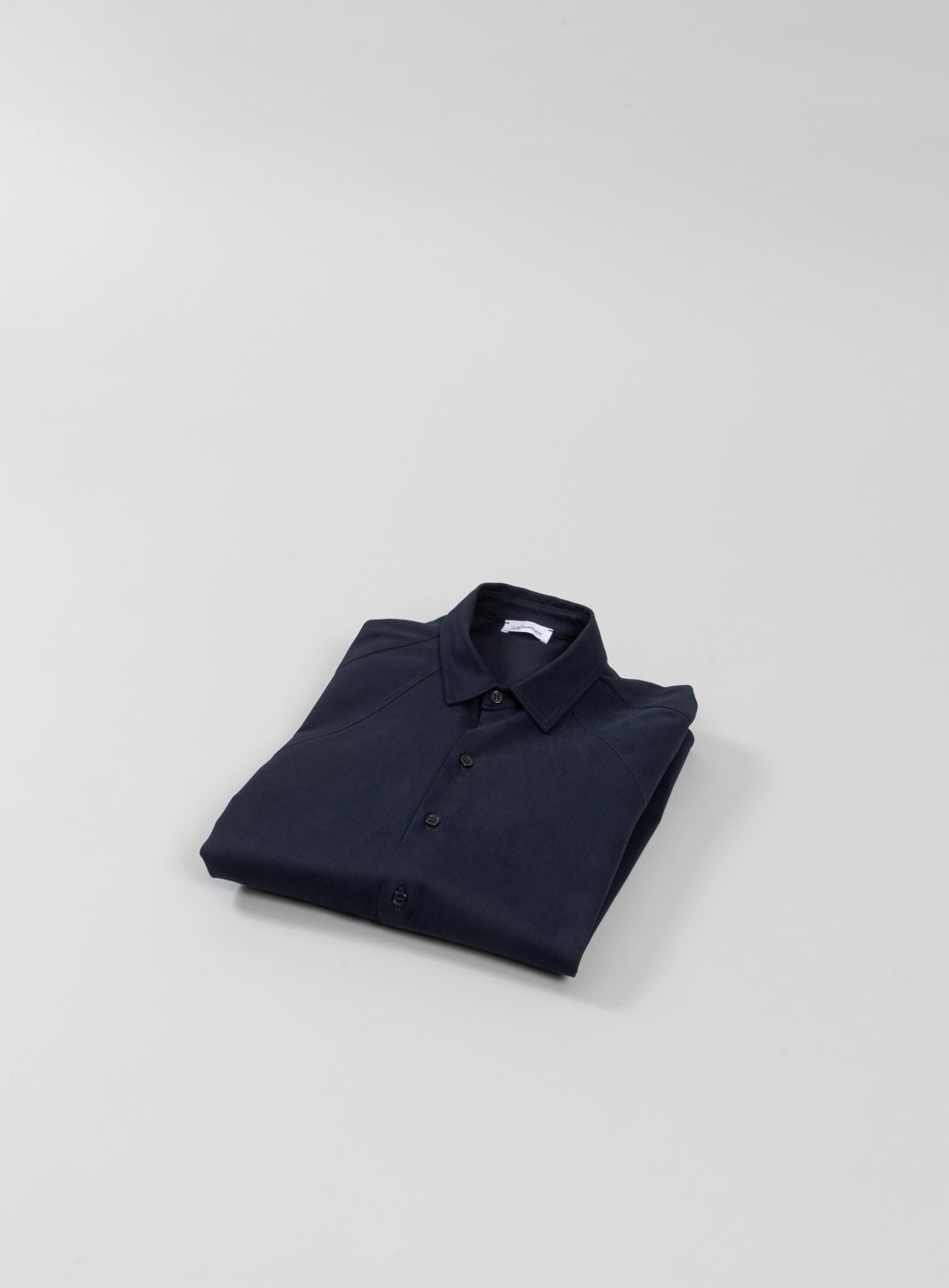 Raglan Sleeve Overshirt in Navy Blue Cotton Gabardine