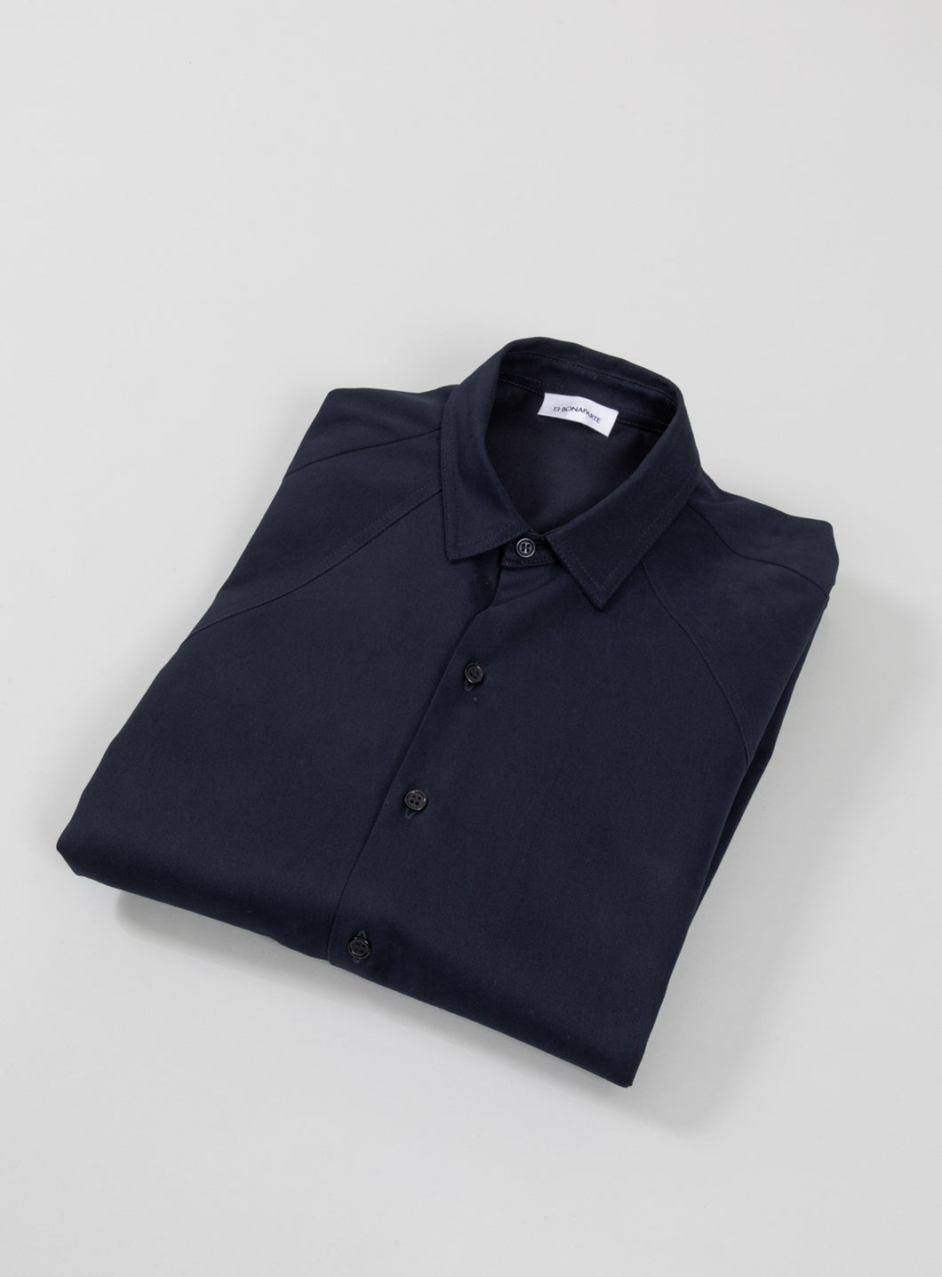 Raglan Sleeve Overshirt in Navy Blue Cotton Gabardine