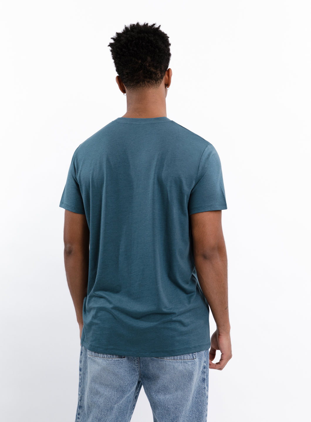 Short Sleeve T-Shirt in Petrol Blue Eucalyptus & Cotton