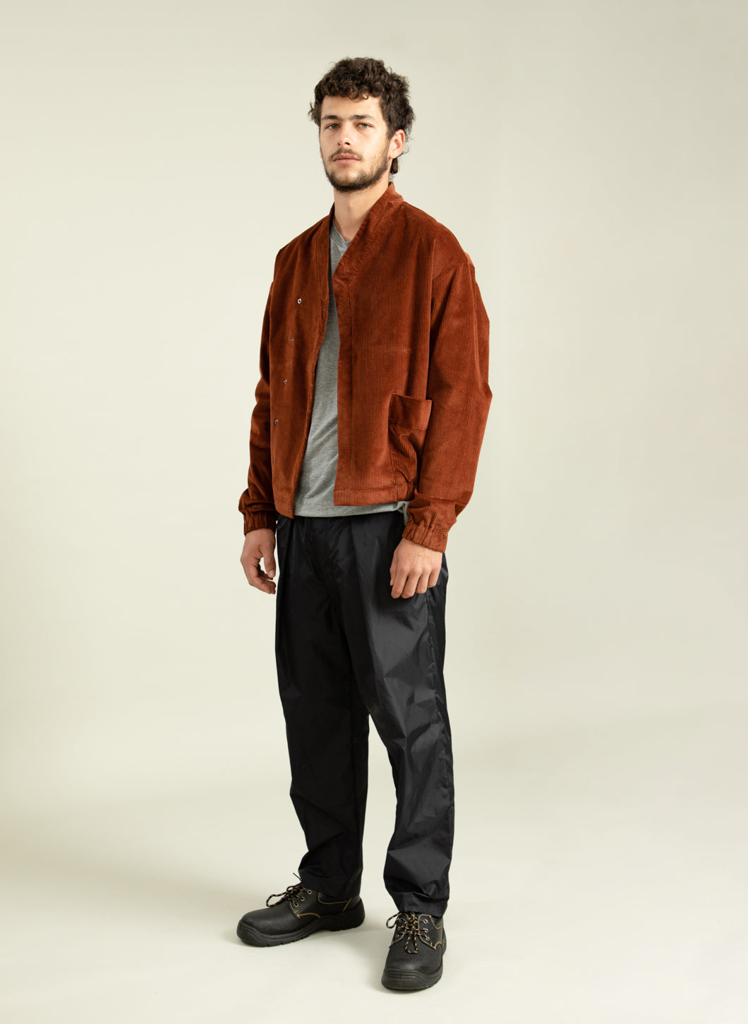 Short Kimono Jacket in Cognac Corduroy