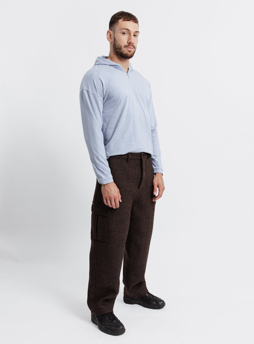 Cargo Pants in Chocolate Italian Wool