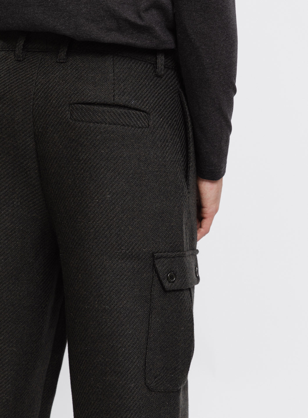 Cargo Pants in Dark Olive Italian Wool