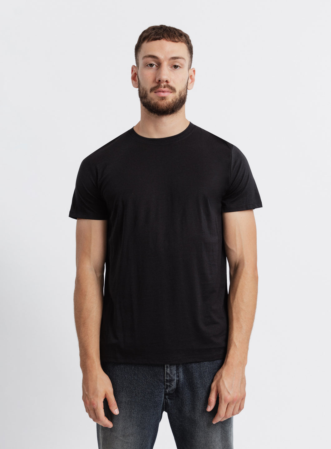 Short Sleeve T-Shirt in Black Eucalyptus & Cotton