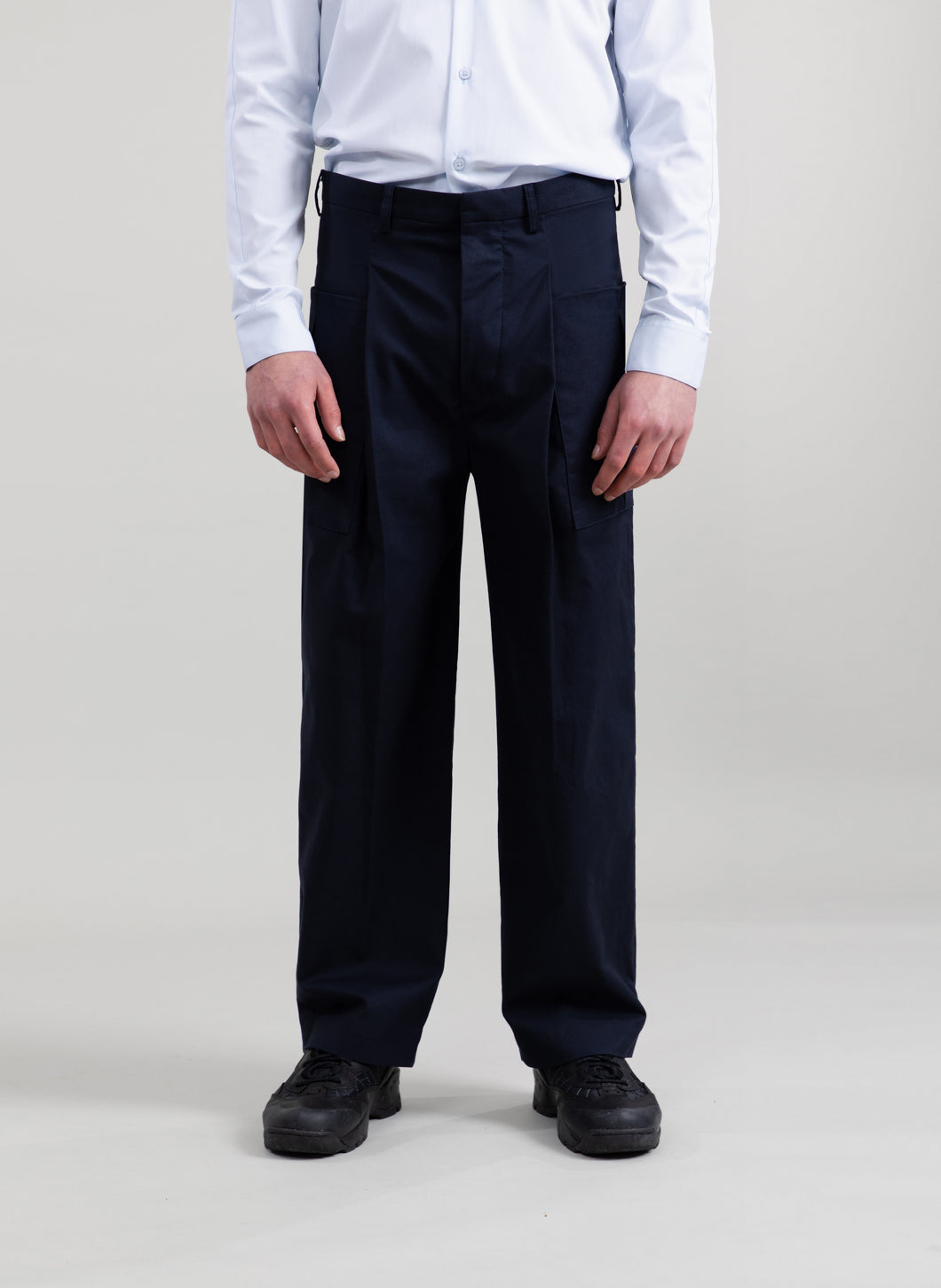 Workwear Pants in Navy Blue Cotton Twill