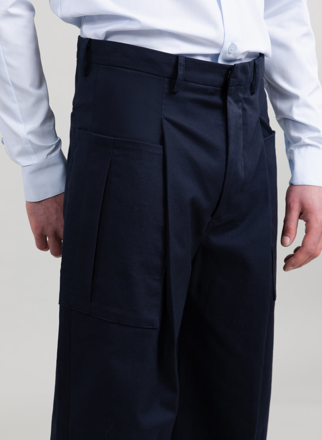 Workwear Pants in Navy Blue Cotton Twill