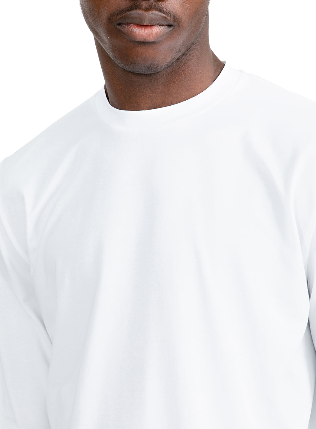 Long Sleeve T-Shirt in White Eucalyptus & Cotton